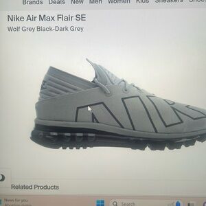 Nike Air Max Flair SE Wolf Grey Black-Dark Grey Men’s Size 10.5